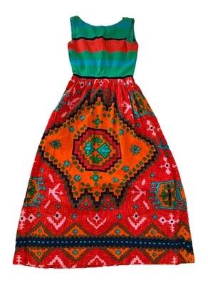 Винтажный Lanvin 1980-х геометрический принт цветной коктейльное платье Париж Нью-Йорк 80-х - Изображение 1 из 4