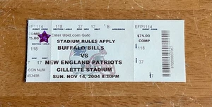 New England Patriots Buffalo Bills 11/14/04 NFL Ticket Tom Brady 2TD - Picture 1 of 2