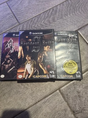 Resident Evil (GameCube, 2002) + Resident Evil ZERO GameCube + Resident Evil 4 Lote Foto 1 de 4