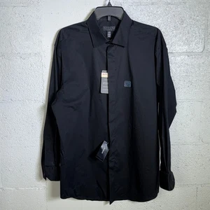 Alfani Men's Reg fit Formal Convertible Cuff Dress Shirt black 16-16.5 32-33 $65 - Picture 1 of 6