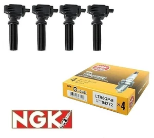 Set of 4 Ignition Coils + Spark Plugs for Jaguar XF Land Rover LR2 Evoque - Picture 1 of 3