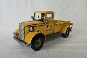 Vintage Ritz Hardware Metal 1935 Chevy Pickup Truck Toy Decor Yellow 12"x 5.5" - Picture 1 of 8