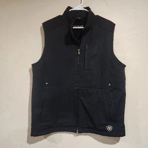 Ariat Vest Mens Large Black Softshell Wind Water Resistant Outdoor - Picture 1 of 11