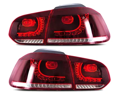 LED Dynamic Tail Lights Pair For VW Golf 6 MK6 2008-2013 - Image 1 of 4