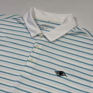 Nike Golf Dri-Fit Disney Cruise Line Polo Shirt Striped Blue White Men’s Medium - Picture 1 of 11