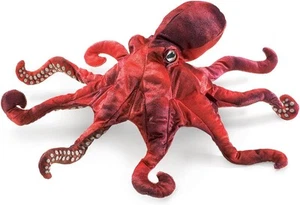 Folkmanis Red Octopus Hand Puppet - Plush, Fun, Engaging, For Children - Picture 1 of 3