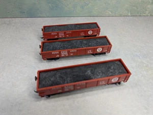 USED Model Power HO Scale 40' Gondola Pennsylvania #357621 Red w/ Load (3 pcs) - Picture 1 of 5