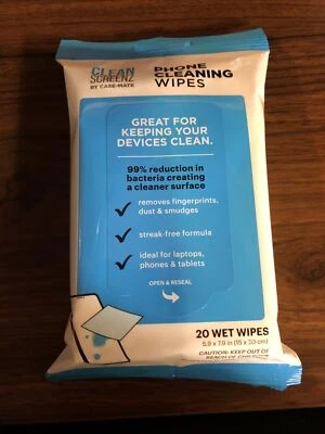 Clean Screenz By Casemate Phone Cleaning Wipes - 20 Wet Wipes - Image 1 of 2