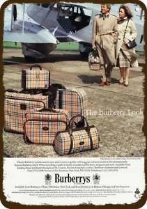 1983 BURBERRY TRENCHCOAT & LUGGAGE Vintage-Look DECORATIVE REPLICA METAL SIGN - Picture 1 of 1