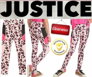 Justice Girls SIZE S 7-8 Collection X Side Peeking Blocked Leggings Pink NEW - Picture 1 of 24