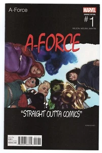 A-FORCE #1 ADAM HUGHES HIP HOP NWA HOMAGE VARIANT Marvel 2016 NM- NM - Picture 1 of 4