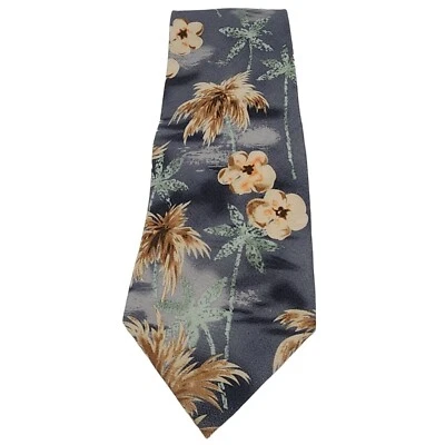 Corbata Tommy Bahama Para Hombre 61x4 Azul Crema Floral Palmera Seda Hecha a Mano Playa Foto 1 de 4