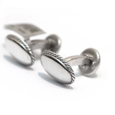 David Yurman Nuovo da Uomo Argento Sterling Incisibile Ovale Cablata Contorno - Immagine 1 di 4