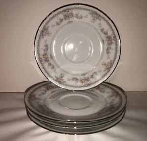 Noritake Pink Blue Flower Dish Fine China VERANDA Saucer Plate 6” Inches - Picture 1 of 8