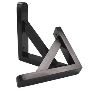 Set of 2 Cornish Solid Pine Wooden Shelf Brackets Gallows Black 150mm x 150mm - Picture 1 of 9