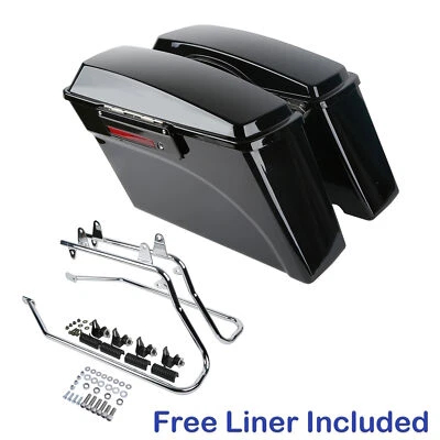 Bolsa de alforjas rígidas con soportes de conversión aptos para Harley Heritage Softail 86-17 Foto 1 de 4