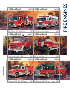 Fire Trucks Fire Engines MNH Stamps 2024 Sierra Leone M/S - Picture 1 of 1