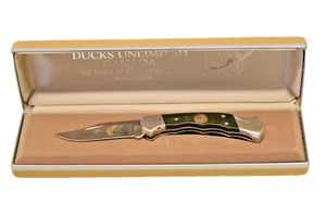 BUCK KNIVES U.S.A. 112 CANADA DUCKS UNLIMITED 50 YEAR CONSERVATION KNIFE-MINT - Picture 1 of 17