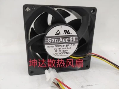 Sanyo 9GV0848P1G13 8038 48V 0.84A 8cm 4-Wire Cooling Fan - Image 1 of 3