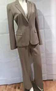 Elie Tahari Hose Anzug beige Wolle Größe 8 Maße auf dem Bild - Bild 1 von 12