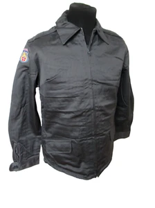 Vintage 1980s Danish Civil Defence work jacket grey military coat army coat m - Picture 1 of 12
