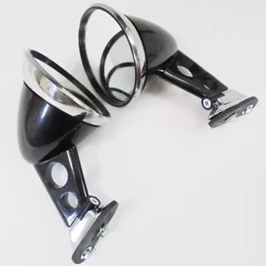 BLACK CHROME FENDER MIRRORS BULLET FOR DATSUN Bluebird 510 NISSAN B110 1200 240Z - Bild 1 von 7
