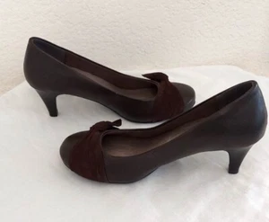 Maurices Womens Heeled Brown Paige Bow Comfort Pump Size 6 1/2 With Box - Picture 1 of 8