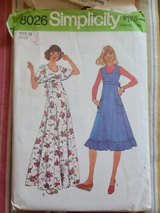 Vestido Simplicity Misses 1977 8026 patrón de costura - talla 10 (8-14) - Imagen 1 de 2