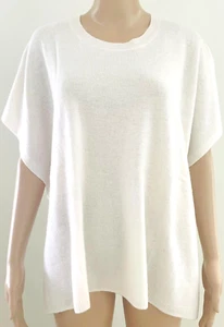 Galeries Lafayette 70% Wool 30% Cashmere Ivory Poncho Sweater O/S NWT - Picture 1 of 10