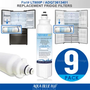 9X INTERNAL FRIDGE FILTER REPLACEMENT FOR LG LT800P BY AQUA BLUE H20 - Picture 1 of 5