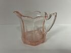 Vintage LE Smith Pink Colonial Paneled Scalloped Creamer Small Pitcher 3 3/4"
