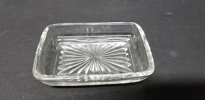 VTG CLEAR STARBURST PATTERN GLASS SOAP BAR DISH - Picture 1 of 3