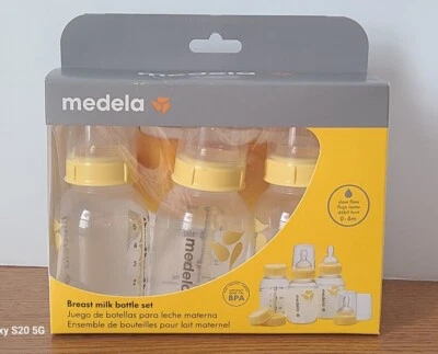 Novo Conjunto de Garrafa de Leite Materno Medela 0-4 Meses Fluxo Lento Sem BPA #87131 (3 Garrafas) - Imagem 1 de 4