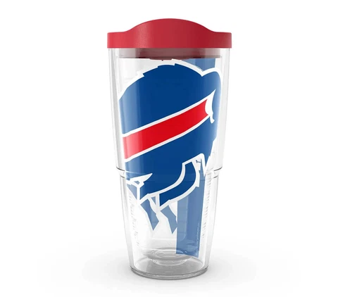 BUFFALO BILLS, 24oz DOUBLE WALL,  TUMBLER FROM TERVIS  WITH LID INCLUDED Cover