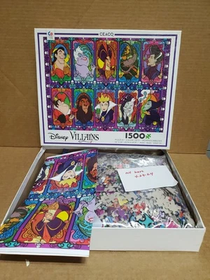 Disney Villains Jigsaw Puzzle 1500 piece Licensed Ceaco Made USA Complete - Image 1 of 4
