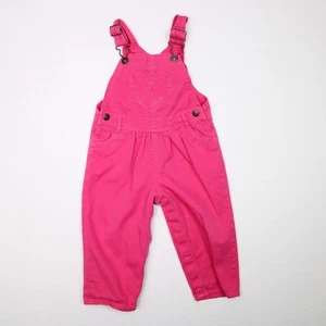 Osh Kosh B'Gosh Outfit Pink Overalls Girls Size 18 Months Heart Shaped Pockets - Picture 1 of 15