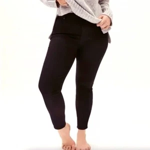 Jeans skinny Everlane nero curvy vita alta elasticizzato alla caviglia taglie forti 35 CROP - Foto 1 di 13