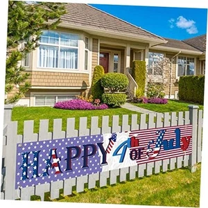Happy 4th of July Banner Yard Sign America Decorations Independence Day Banner - Picture 1 of 6