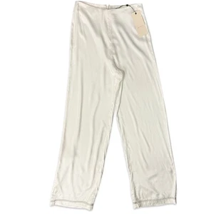 Revolve Bec + Bridge Ivory High Waist Tillie Satin Wide Leg Pants sz 2 NEW Tags - Picture 1 of 13