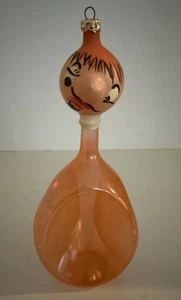 VINTAGE DE CARLINI MUNDGEBLASENES GLAS CLOWN ORNAMENT KAROTTE TOP DICKERE AUGENBRAUEN - Bild 1 von 9
