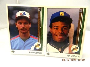 1989 UPPER DECK KEN GRIFFEY JR and RANDY JOHNSON ROOKIE RC BASEBALL CARD #1 - Picture 1 of 14