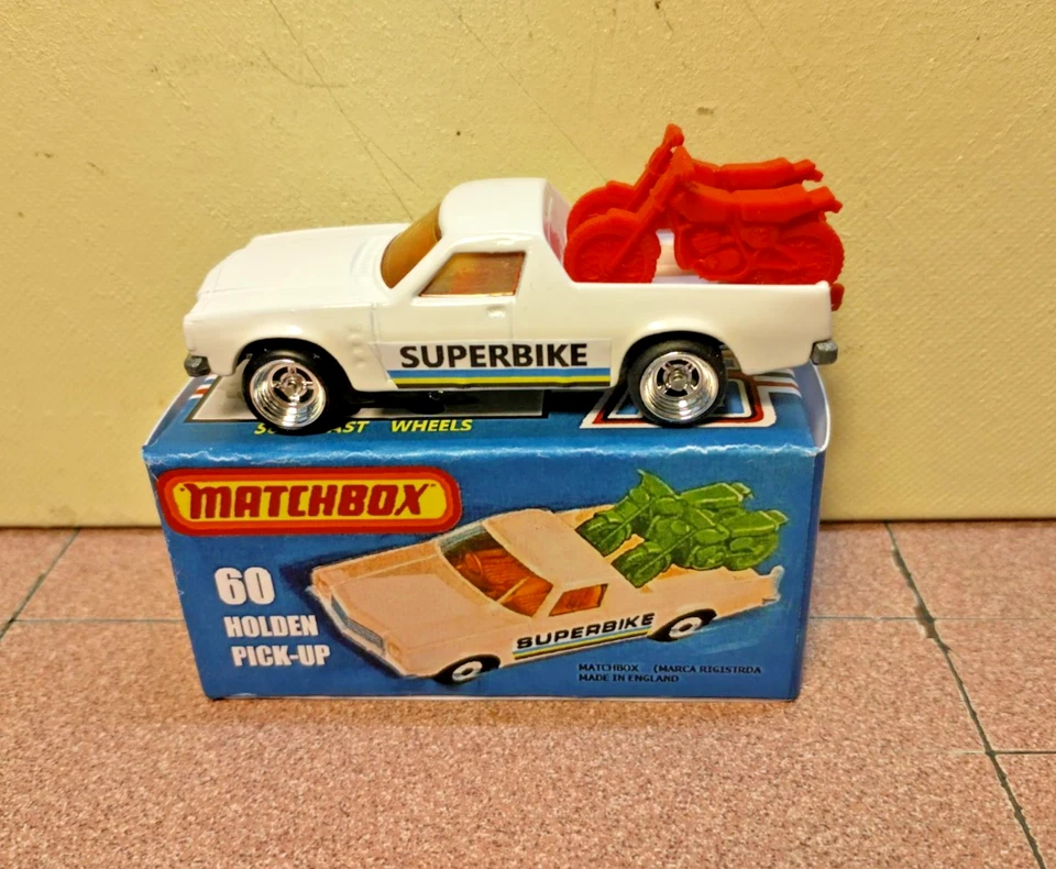 Matchbox Lesney Superfast 60 Holden Ute CUSTOM in a repro box and m/bikes - image 1 of 4