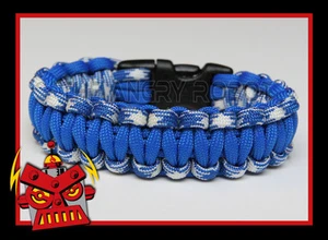 550 Paracord Survival Bracelet Cobra - Blue Combo & Royal Blue - Picture 1 of 1