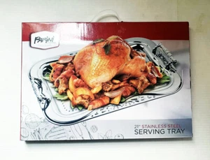 Parini 21" Stainless Steel Serving Tray - New - Imagen 1 de 2