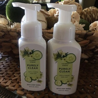 Bath & Body Works Gently Foaming Lot of 2 PURELY CLEAN - CUCUMBER VERBENA - Image 1 of 3