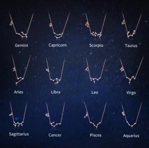 Collana Donna Segno Zodiacale Con Costellazione Oroscopo Argento 925 Rose Gold - Imagen 1 de 7