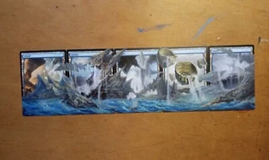 MtG BFZ Island Falls 5-Card Panorama Magic Altered Hand Painted Art Zendikar - Picture 1 of 3