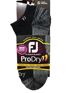 Calcetines tobilleros transpirables de corte bajo FootJoy ProDry para hombre negros/grises talla 7-12 - Imagen 1 de 2
