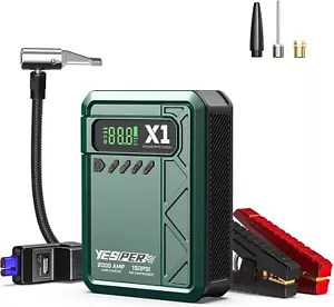 YESPER 2000A Car Jump Starter with Air Compressor 150PSI Tire Inflator 12000mAh - Picture 1 of 8