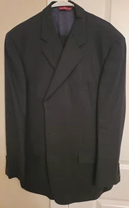 SAMUELSOHN CANADA Italian 100% WOOL MEN'S CLASSIC NAVY BLUE SUIT 45-39 regular - Picture 1 of 7